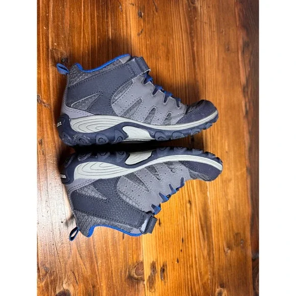 Merrell Boys Outback mid Hiking Shoes Size 1 Grey/Blue MK266014 Trail Sneakers - Picture 7 of 10